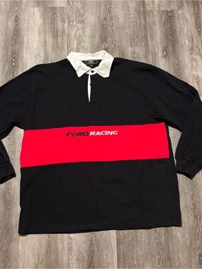 Vintage Ford Racing Polo Shirt Sports Size Large Team Nascar